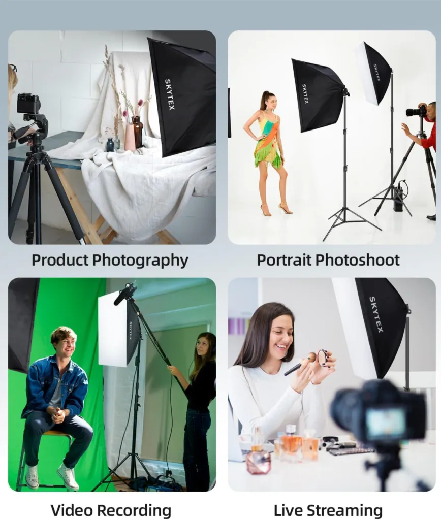 Skytex Softbox Lighting Kit (2-Pack) - 20x28in, 135W 5500K for Photography & Video
